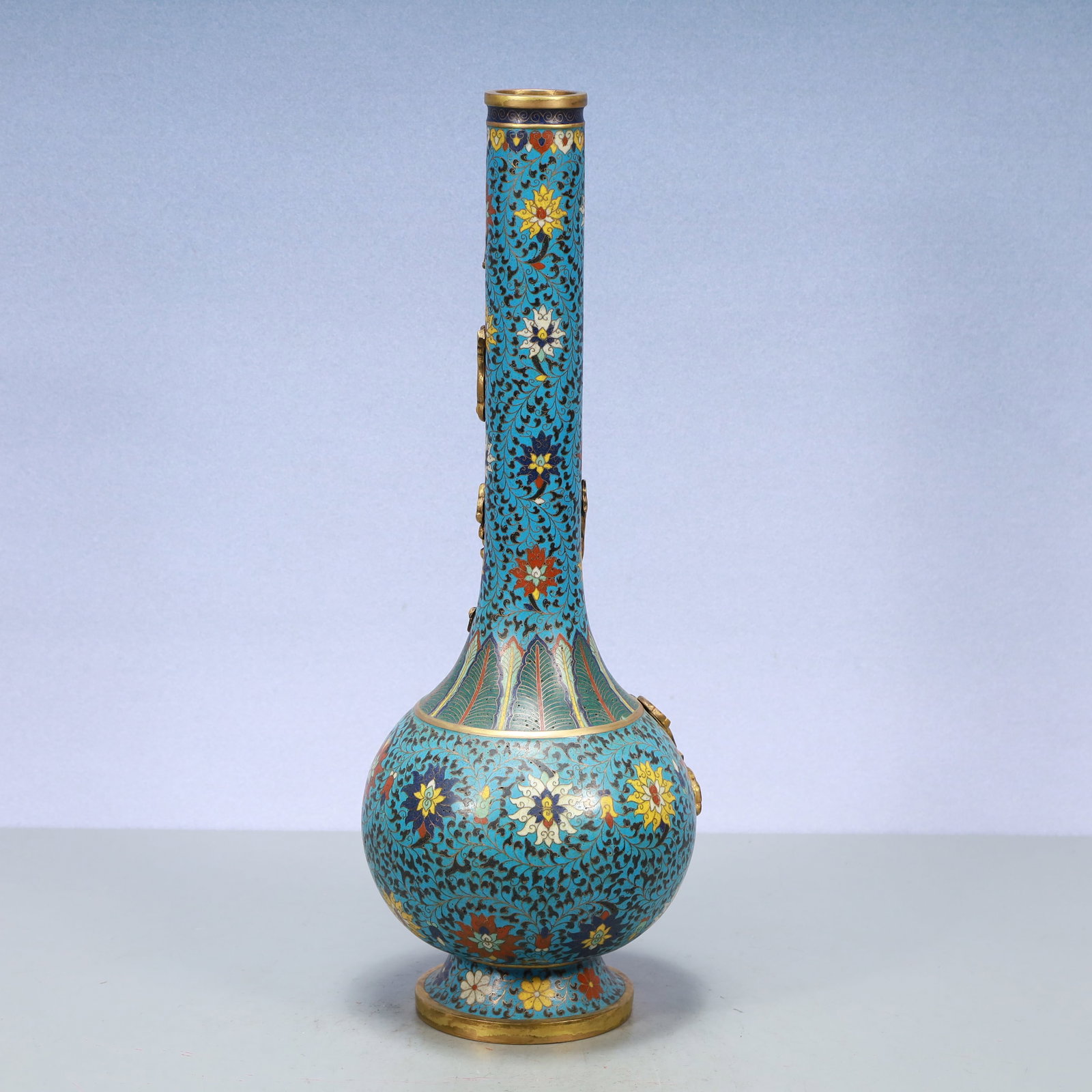 A Exquisite Cloisonne Lotus Pattern Dragon Pattern Vase - 5