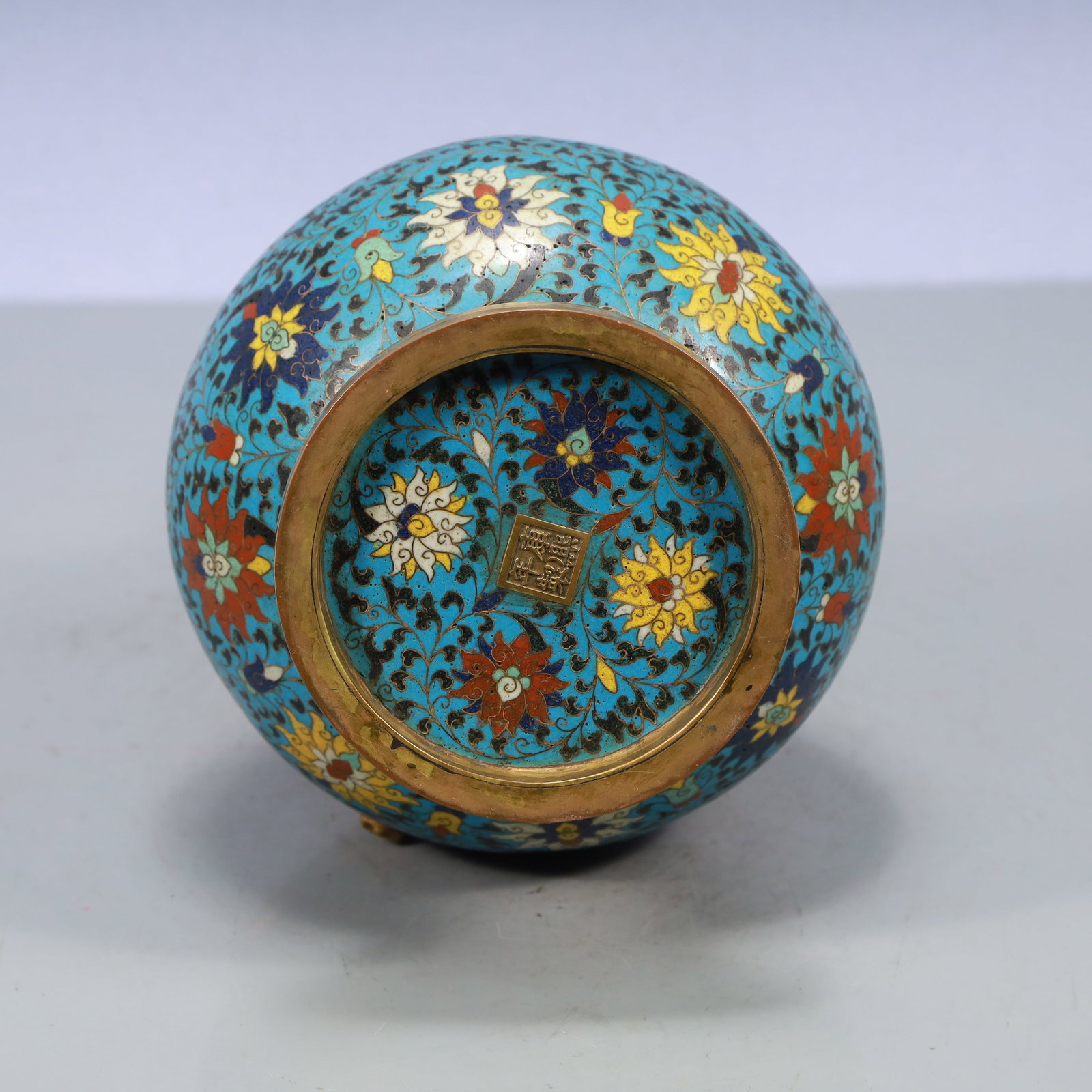 A Exquisite Cloisonne Lotus Pattern Dragon Pattern Vase - 8
