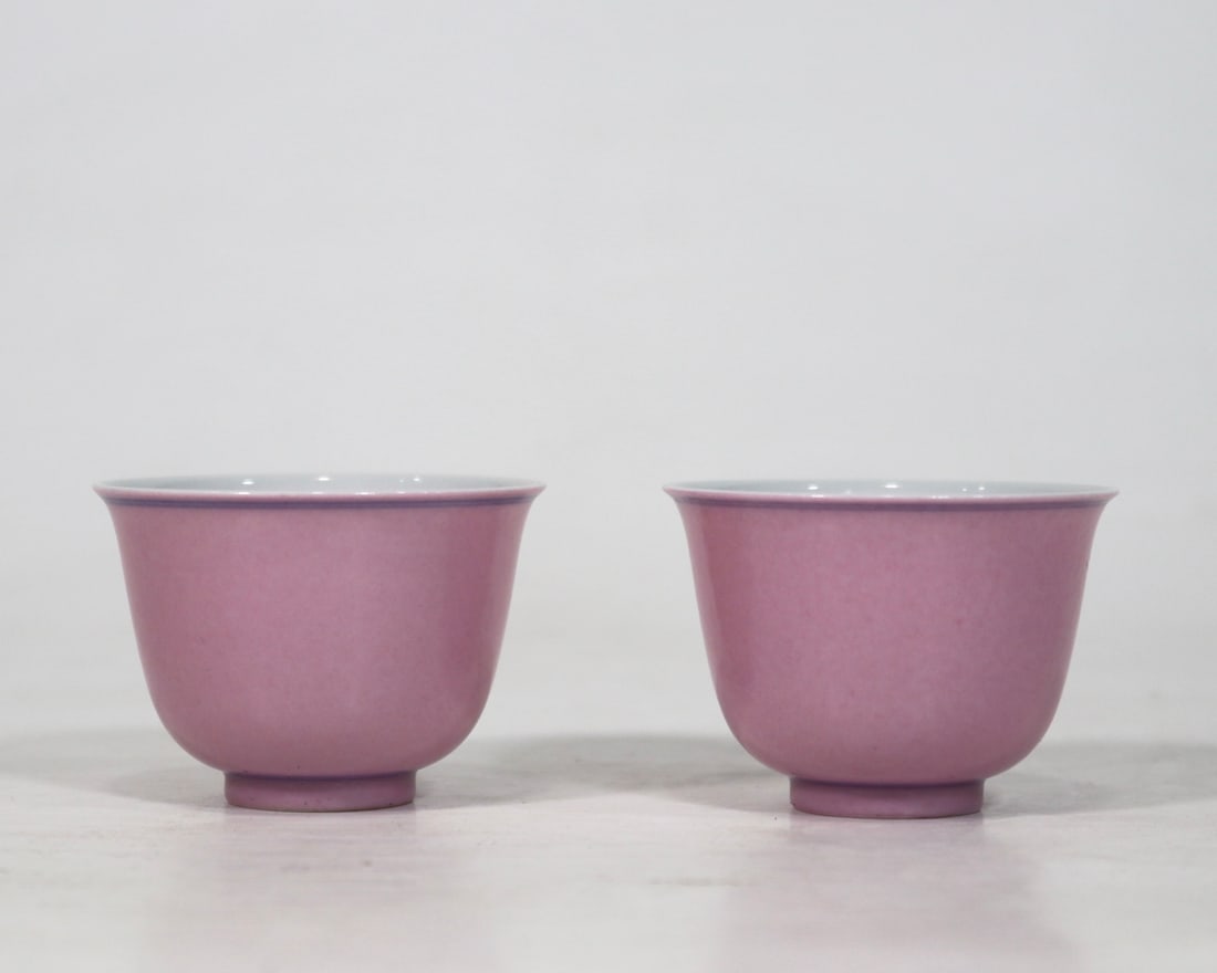 A Pair of Exquisite Pink Glazed Cups (1 of 6)
