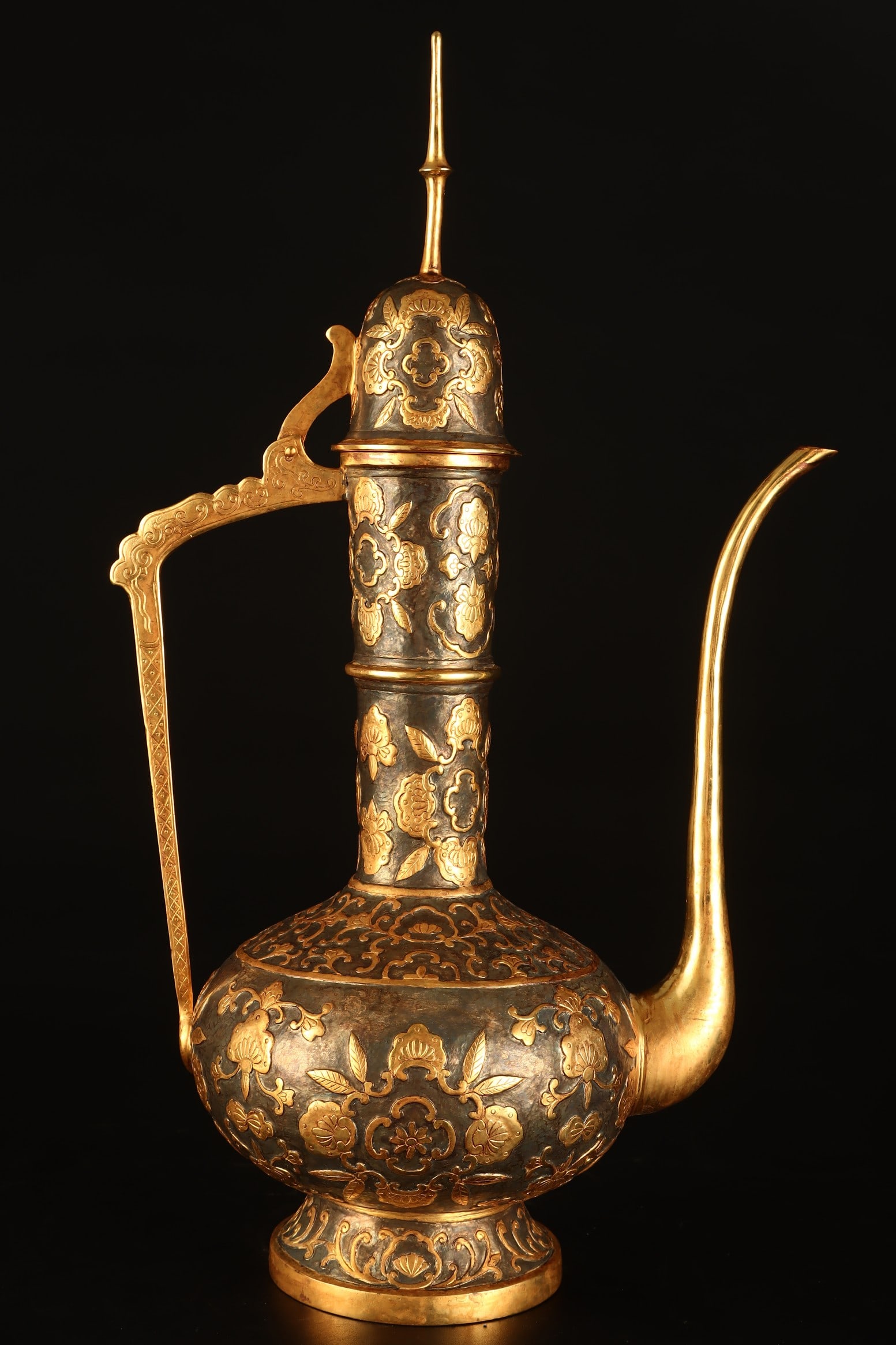 A Rare Gilt Bronze Flower Pattern Flagon (1 of 9)