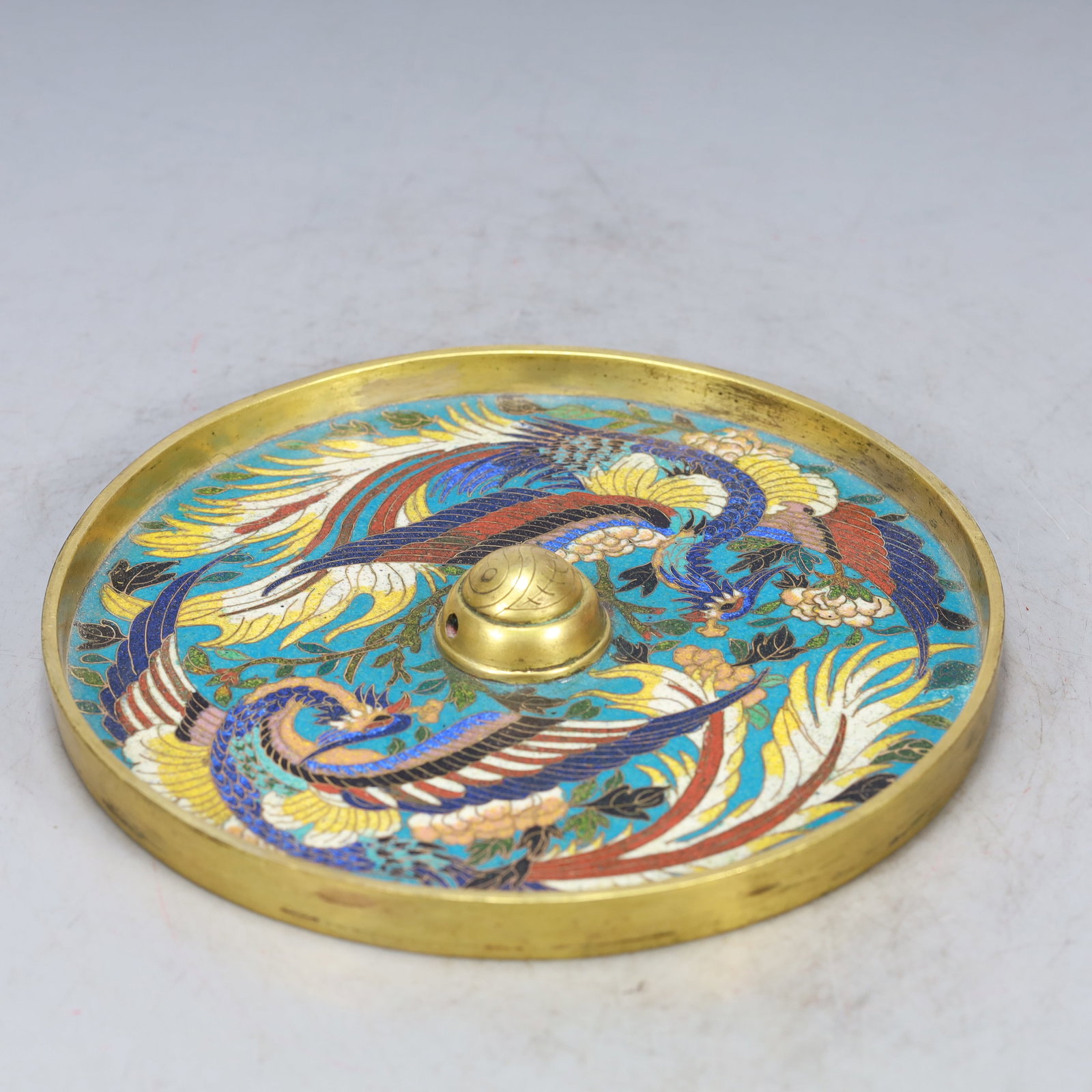 A Exquisite Cloisonne Phoenix Pattern Plate - 2