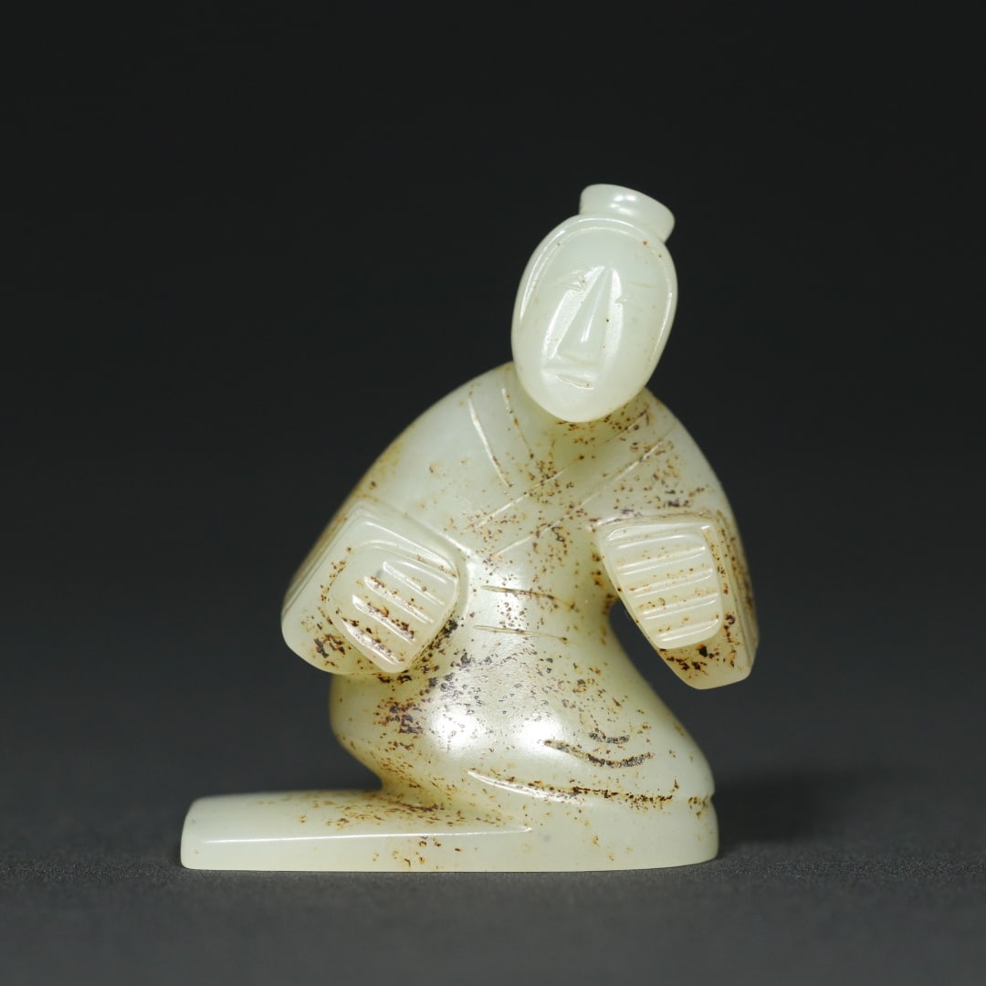 An Exquisite White Jade Figure Pendant (1 of 9)
