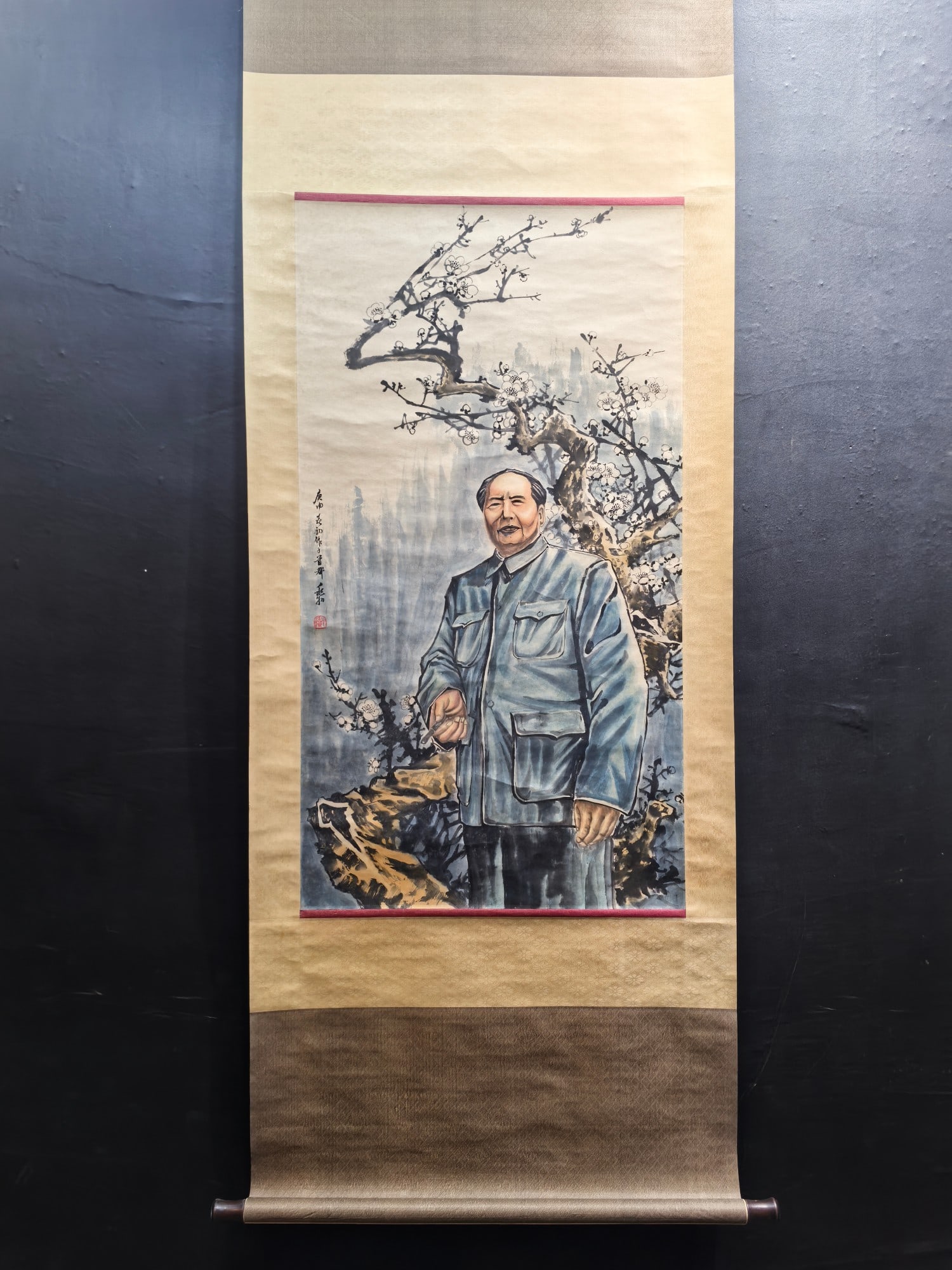 A Chinese Vertical Scroll Ink Painting of Figure on Paper,Jiang Zhaohe (1 of 9)