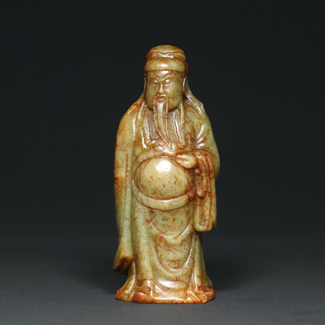 An Exquisite White Jade Statue of Guangong Ornament: An Exquisite White Jade Statue of Guangong Ornament,Qing Dynasty,China,Size:5inx2.1inx1.7in,Weight:340.8g白玉关公像摆件,中国清代,Size: