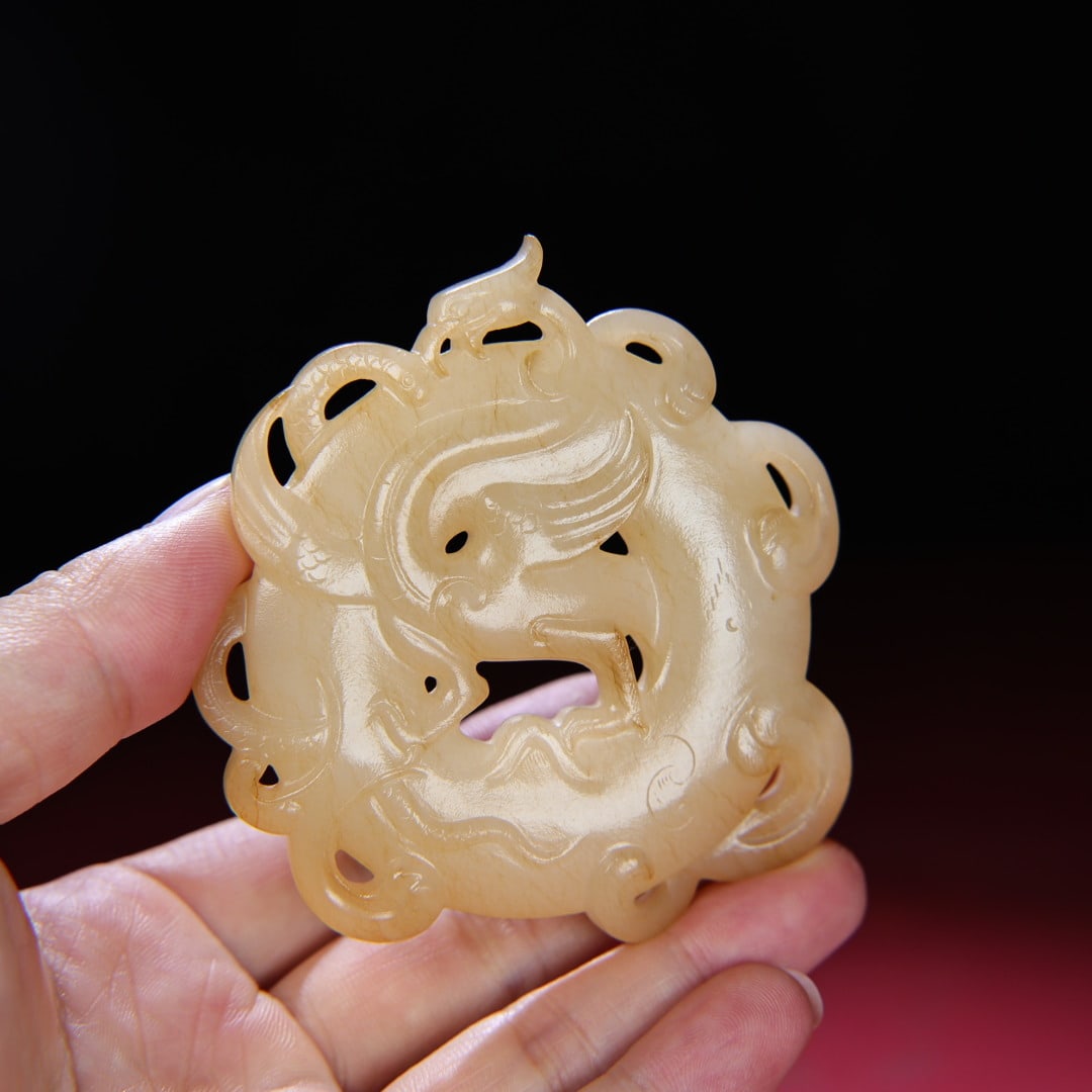 An Exquisite White Jade Phoenix Pattern Pendant - 7