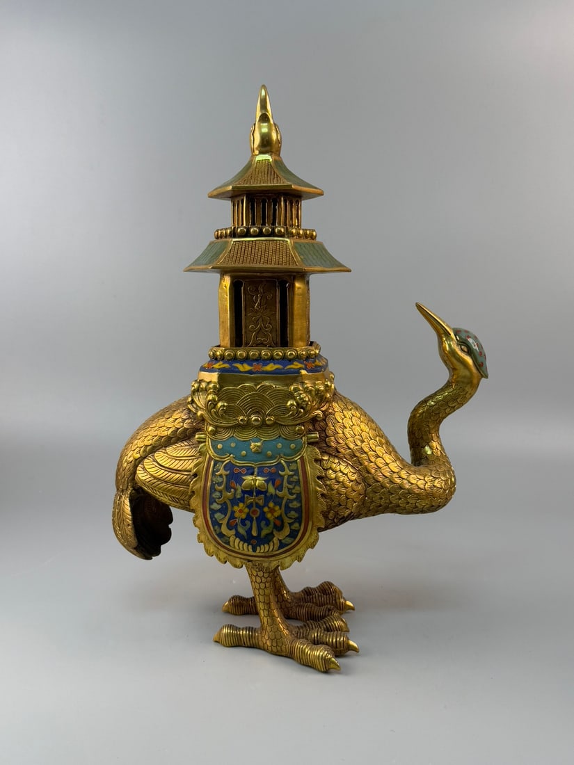 A Huge Cloisonne Flower Pattern Bird-Shaped Censer (1 of 10)
