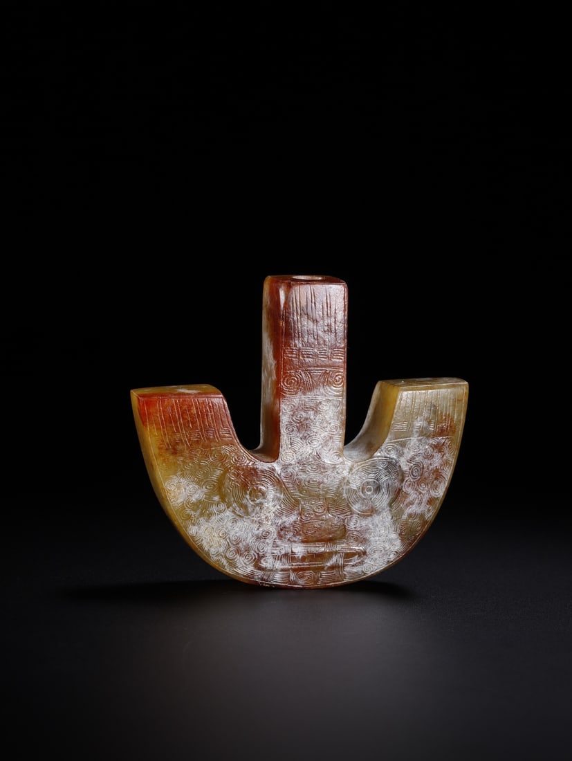 An Exquisite Gaogu Jade Trident Shaped Ornament (1 of 9)