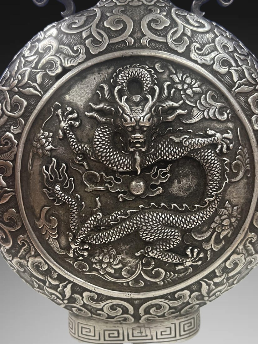 An Exquisite Silver Gilded Copper Dragon Pattern Ewer - 5