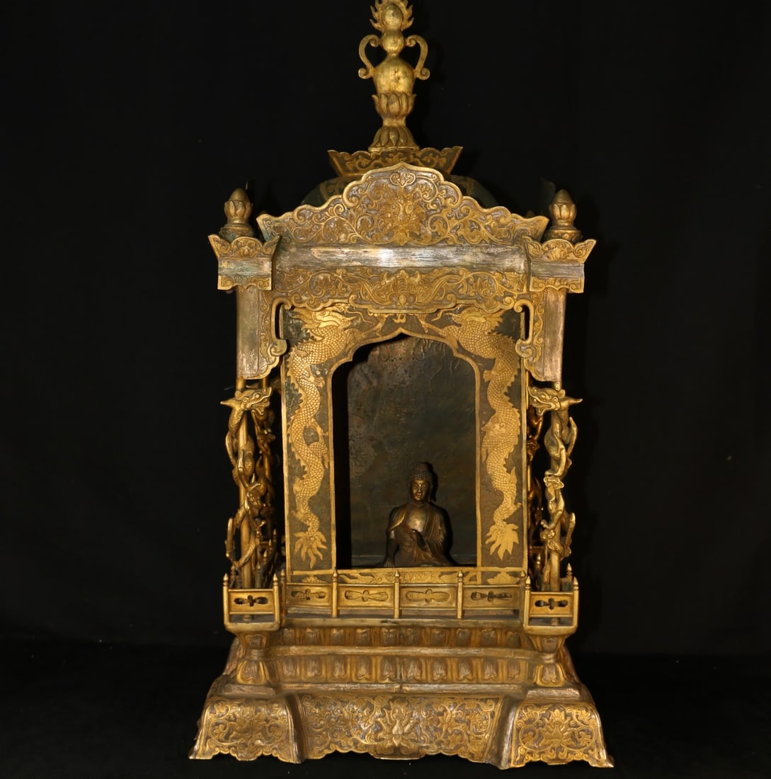 An Exquisite Gilt Bronze Buddhist niche (1 of 9)