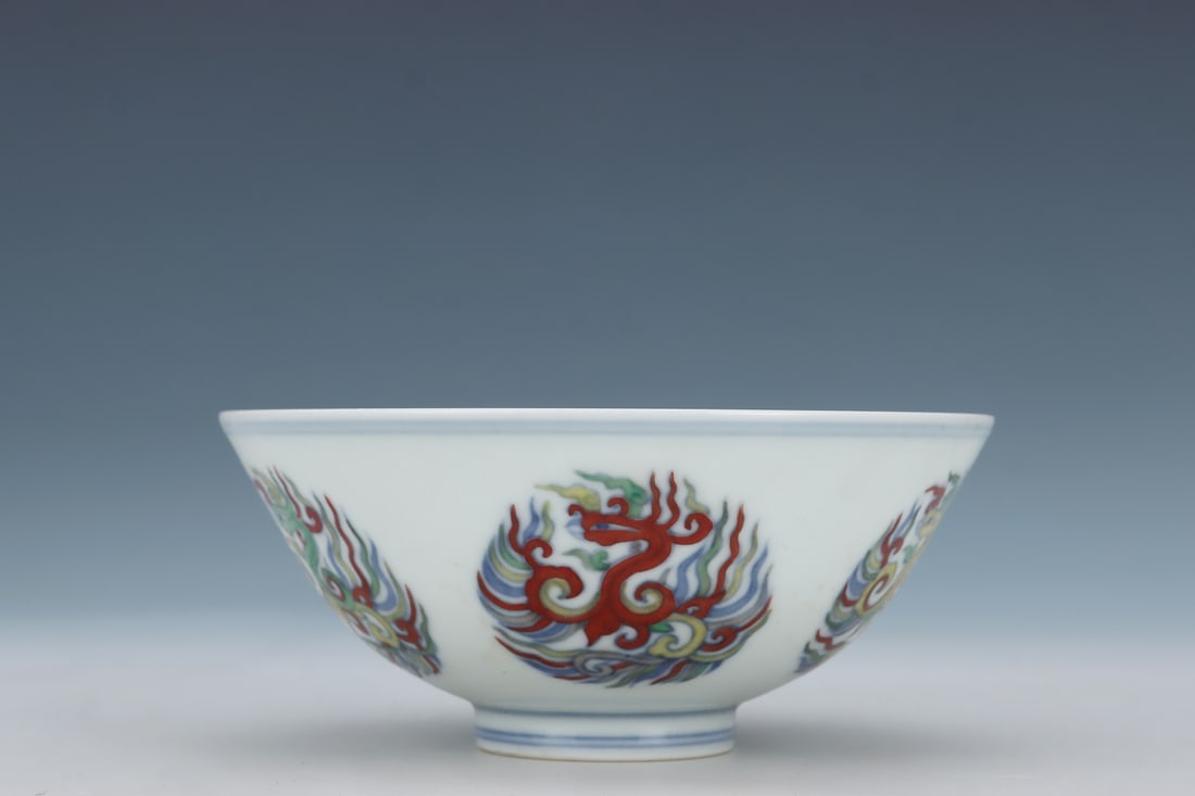 An Exquisite Doucai Phoenix Pattern Bowl - 3