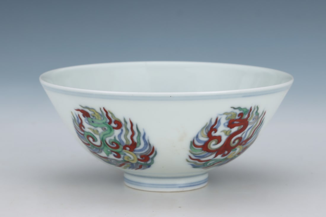 An Exquisite Doucai Phoenix Pattern Bowl - 5