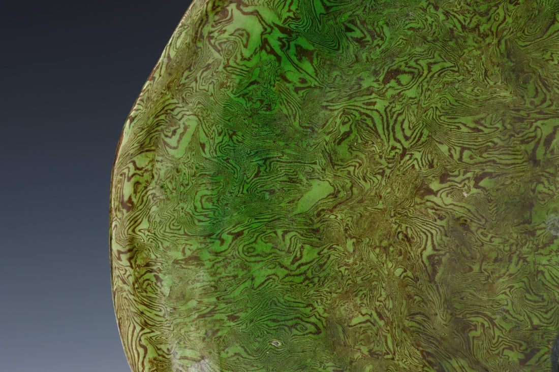 An Exquisite Marbled Clay Buddha Pattern Plate - 4