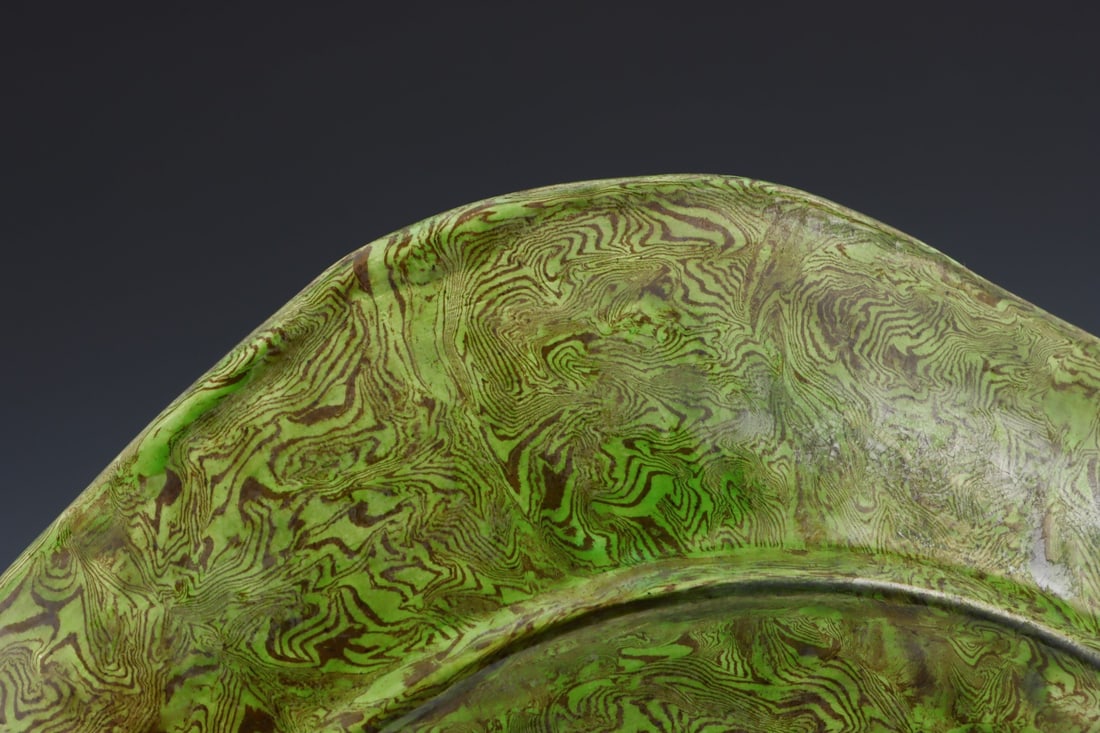 An Exquisite Marbled Clay Buddha Pattern Plate - 7