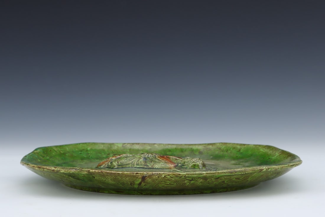 An Exquisite Marbled Clay Buddha Pattern Plate - 8