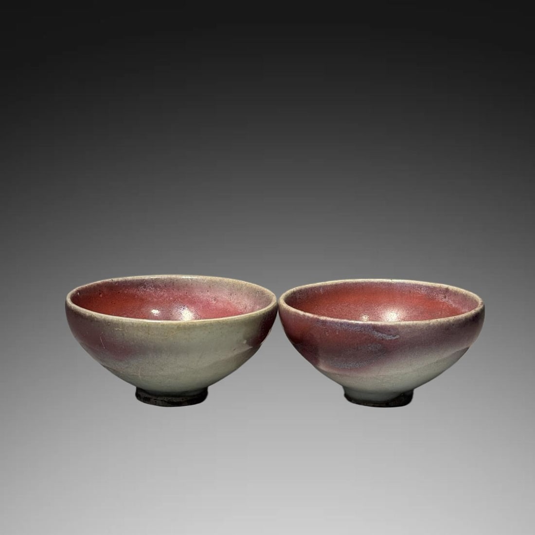 A pair of Exquisite Jun Kiln Moon White Glazed Red Spot Bowl (1 of 5)