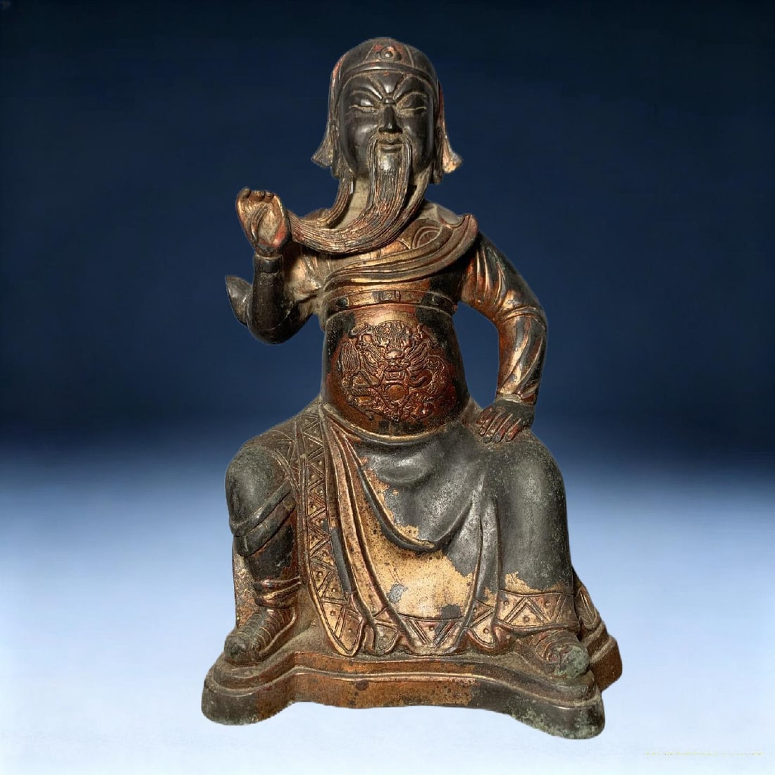 An Exquisite Bronze Buddha statue Ornament: An Exquisite Bronze Buddha statue Ornament,Qing Dynasty, China,Size:9.4inx6.3in,Weight:1260g 铜造佛像摆件,中国清代