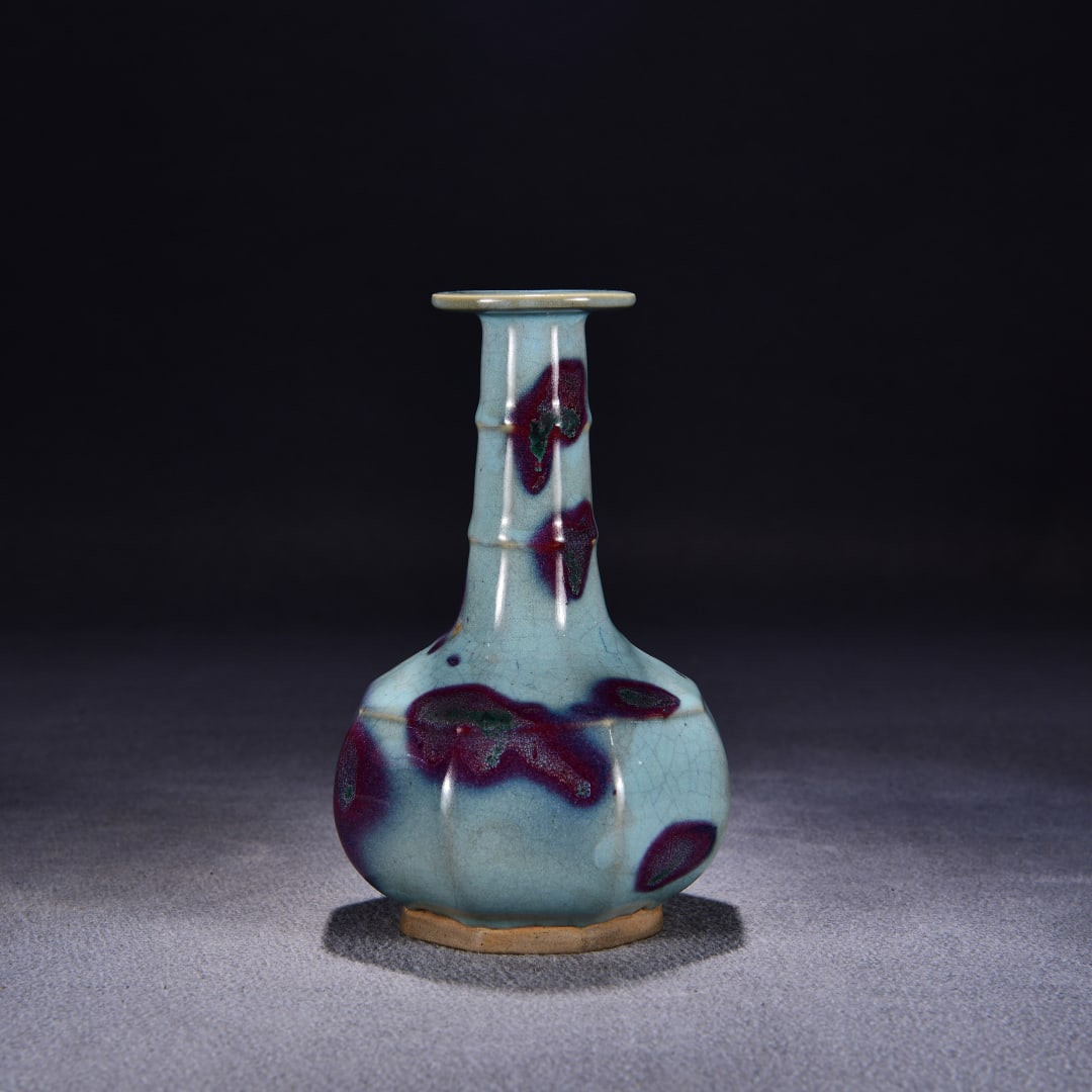 An Exquisite Jun Ware Blue Glazed Red Spot string pattern Vase - 2