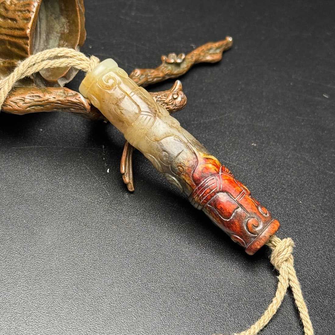 An Exquisite Hotan Jade Beast-Face Pattern Accessory - 3