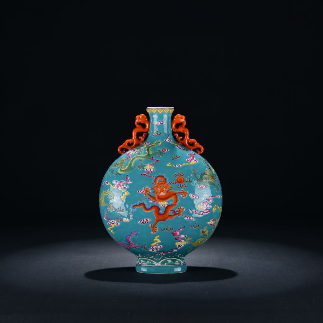 An Exquisite Enamel Dragon Pattern Vase - 3