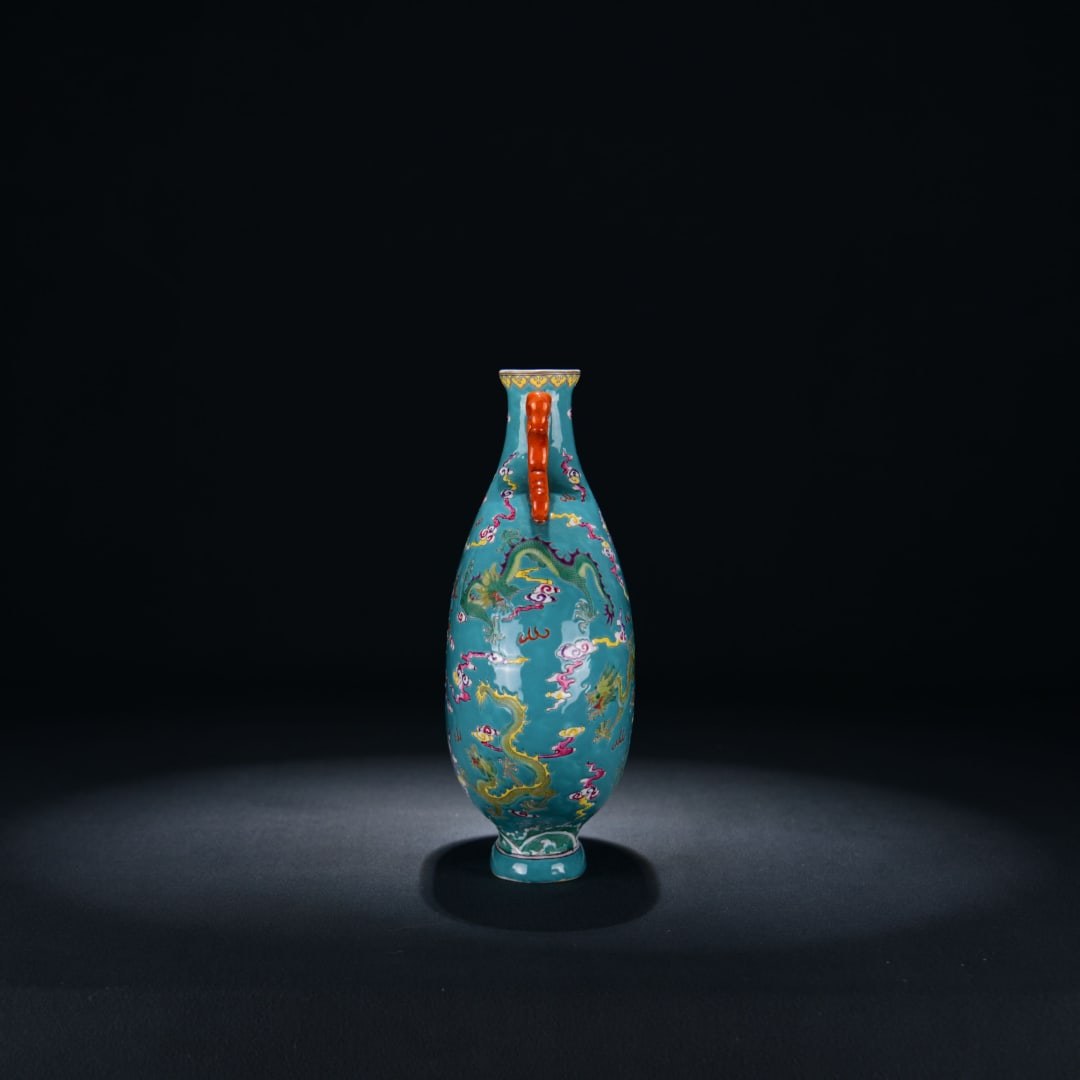 An Exquisite Enamel Dragon Pattern Vase - 4