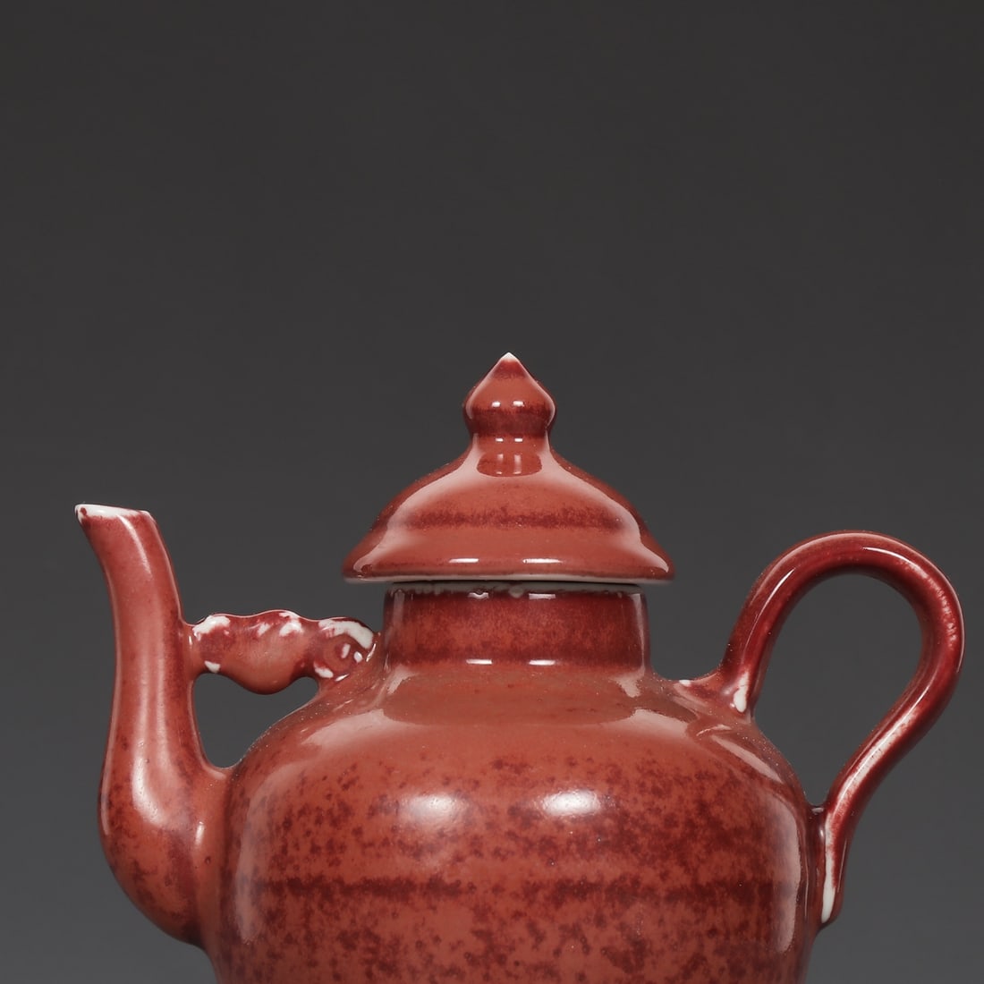An Exquisite Ruby Red-Glazed Ewer - 3