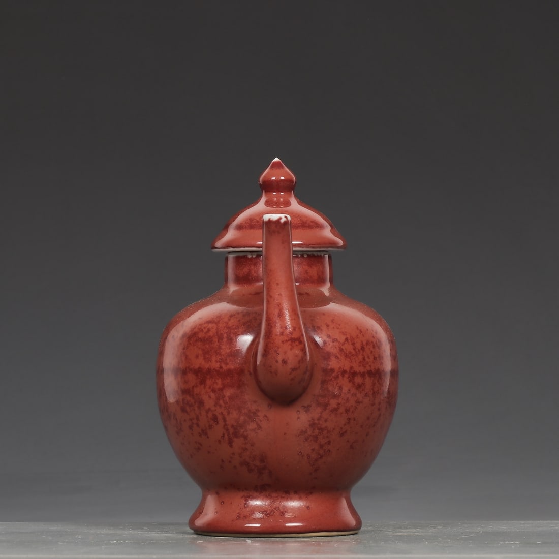 An Exquisite Ruby Red-Glazed Ewer - 5