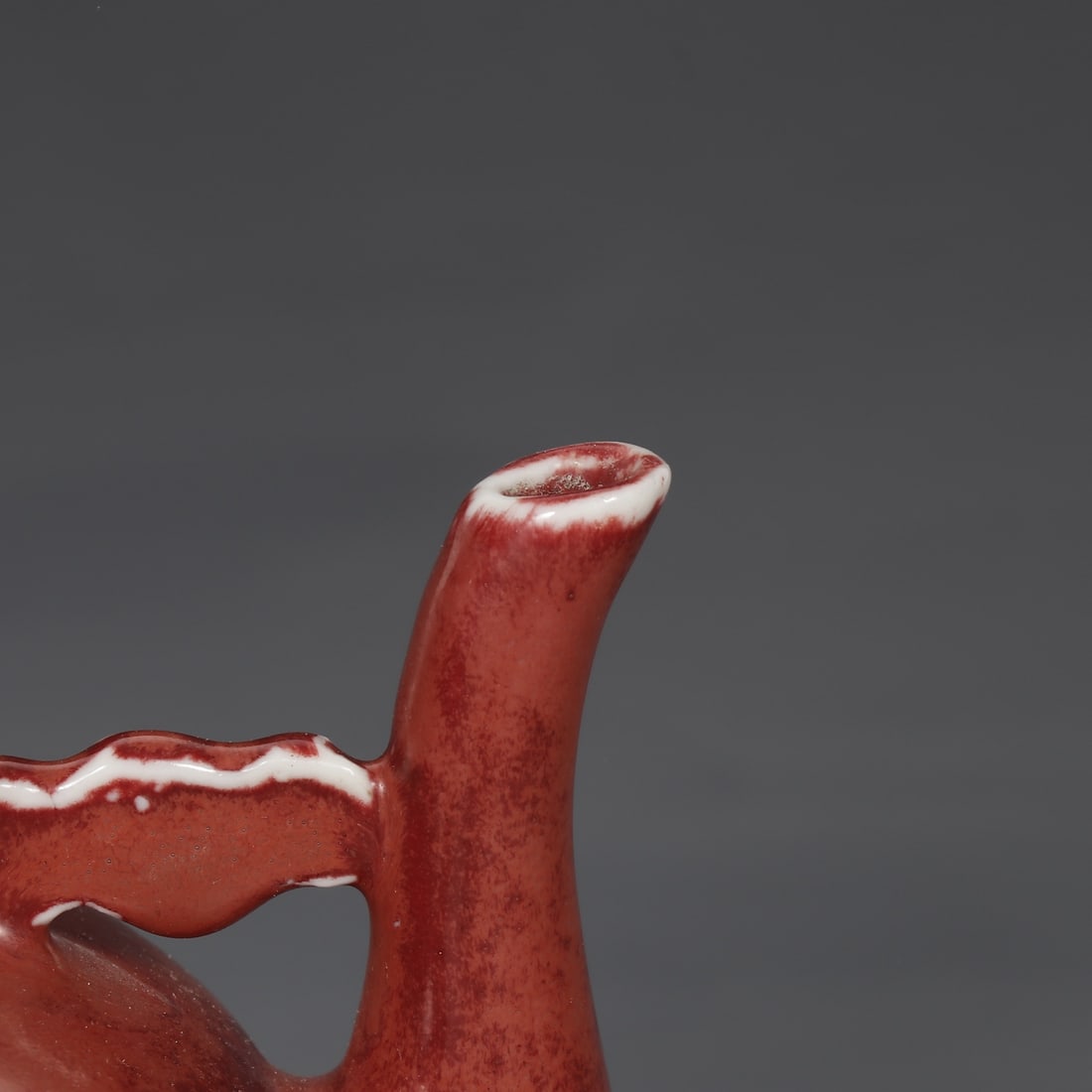 An Exquisite Ruby Red-Glazed Ewer - 7