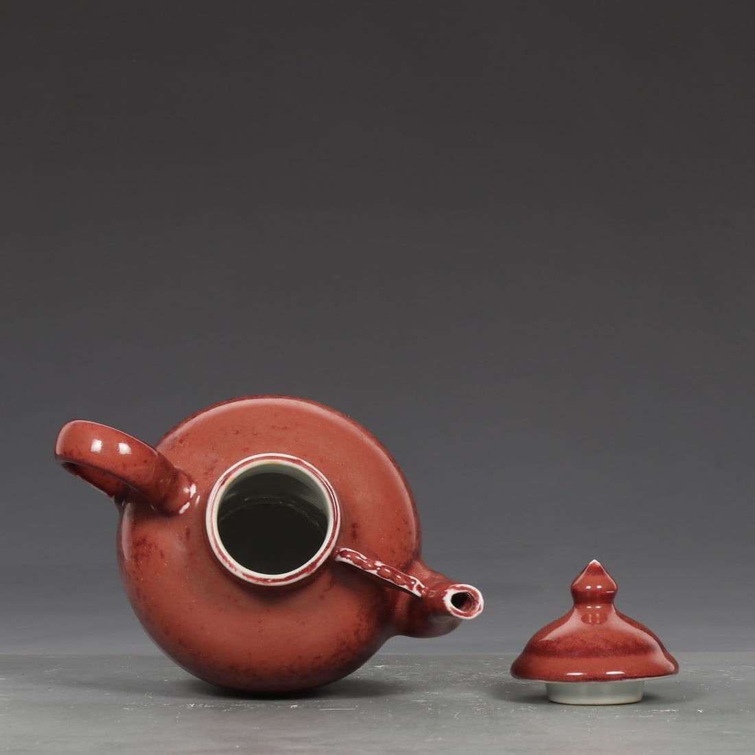 An Exquisite Ruby Red-Glazed Ewer - 8