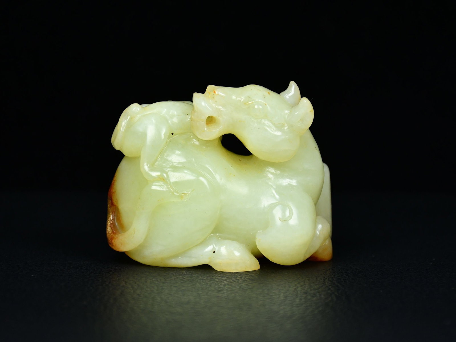 An Exquisite White Jade Horse and Monkey Hand Piece (1 of 9)