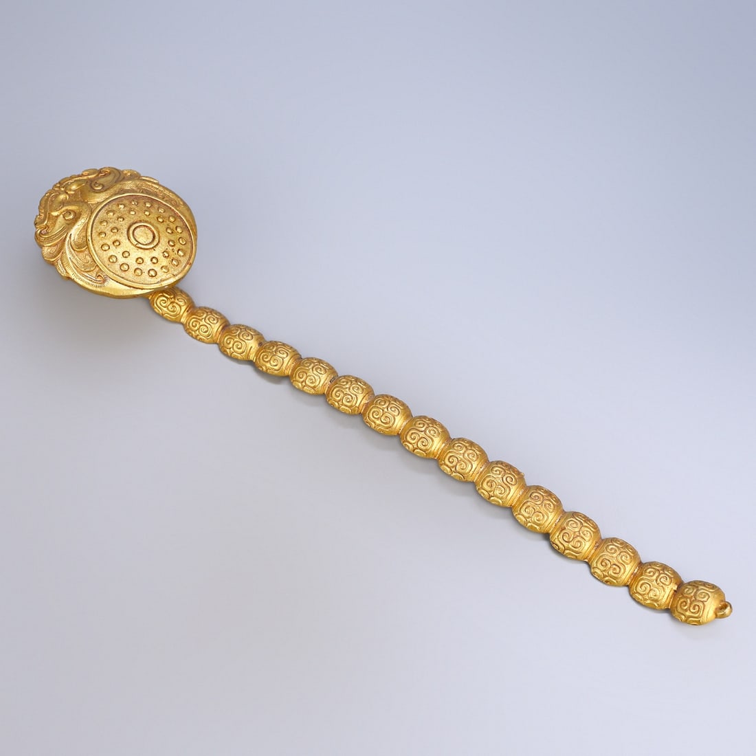 A Rare Gilt Bronze Ruyi: A Rare Gilt Bronze Ruyi,Qing Dynasty,China,Qianlong