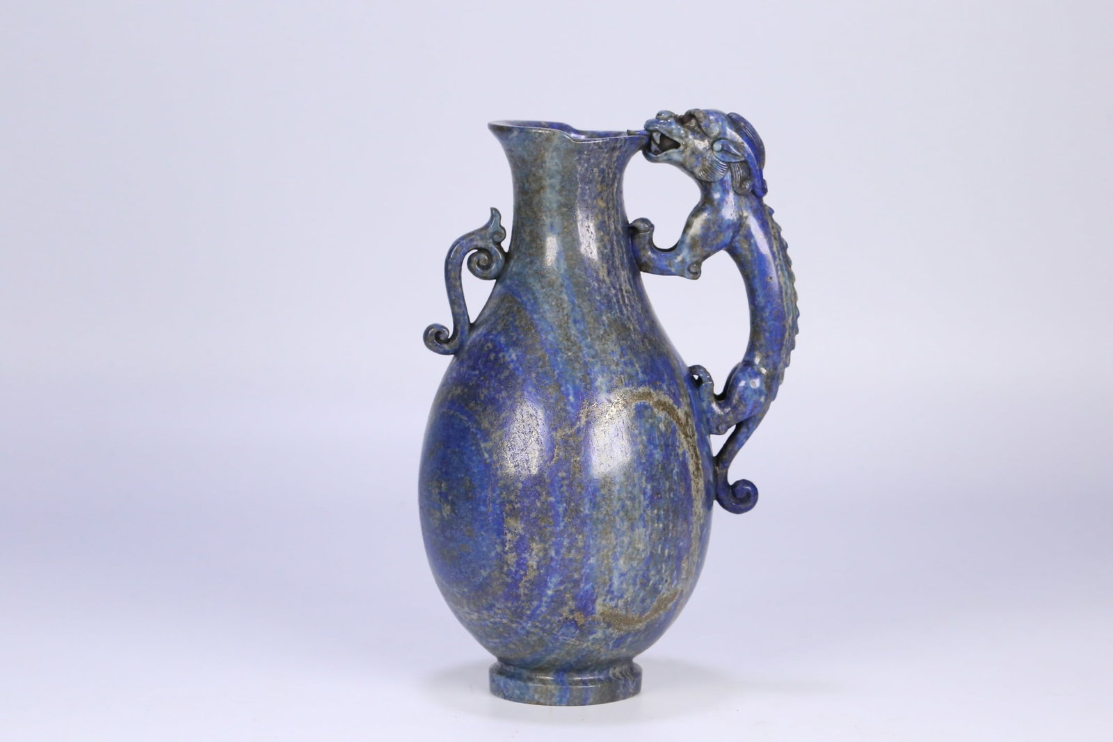 An Exquisite Lapis Lazuli Chi-Dragon Pattern Ewer (1 of 9)