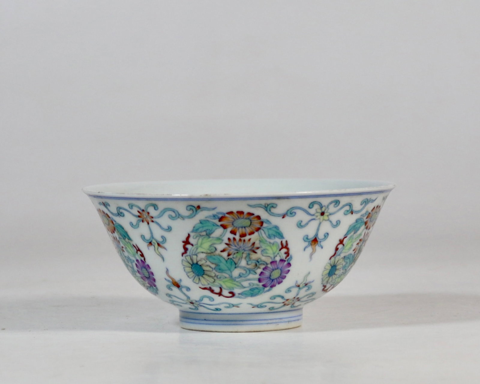 An Exquisite Doucai Flower Pattern Bowl: An Exquisite Doucai Flower Pattern Bowl,Qing Dynasty, China,Yongzheng Six-character