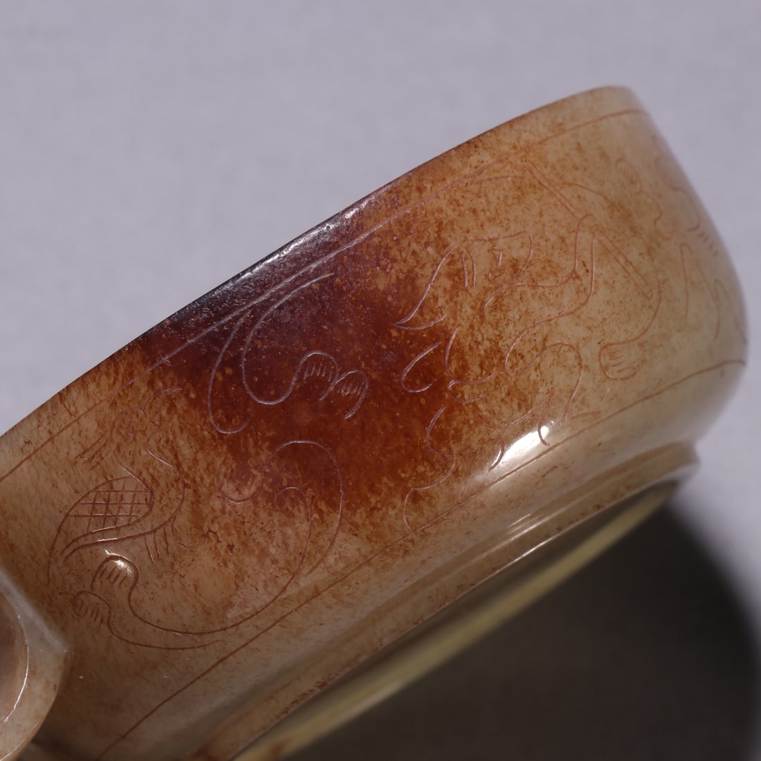 An Exquisite White Jade Chi-Dragon Pattern Cup - 8