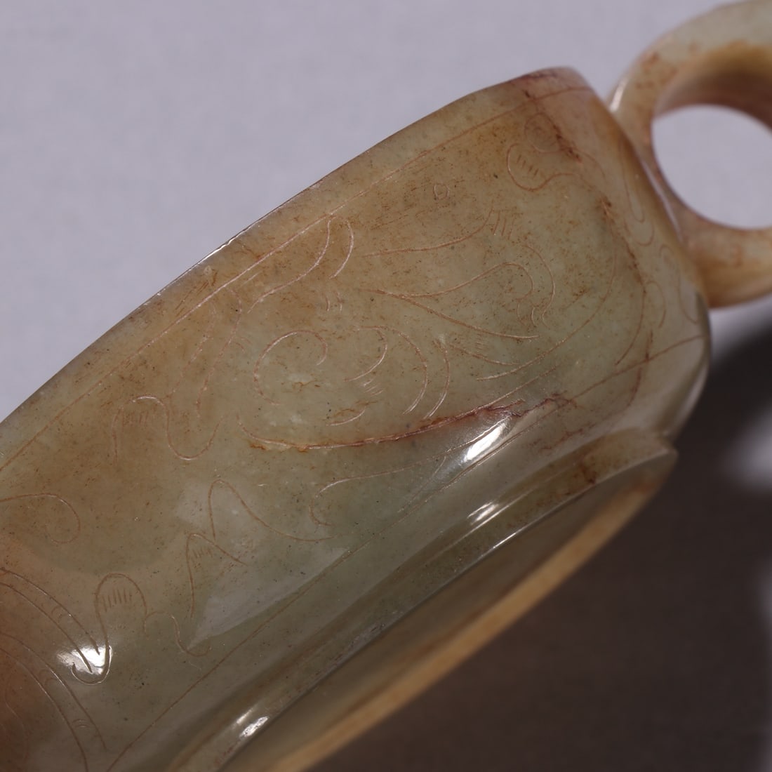 An Exquisite White Jade Chi-Dragon Pattern Cup - 9