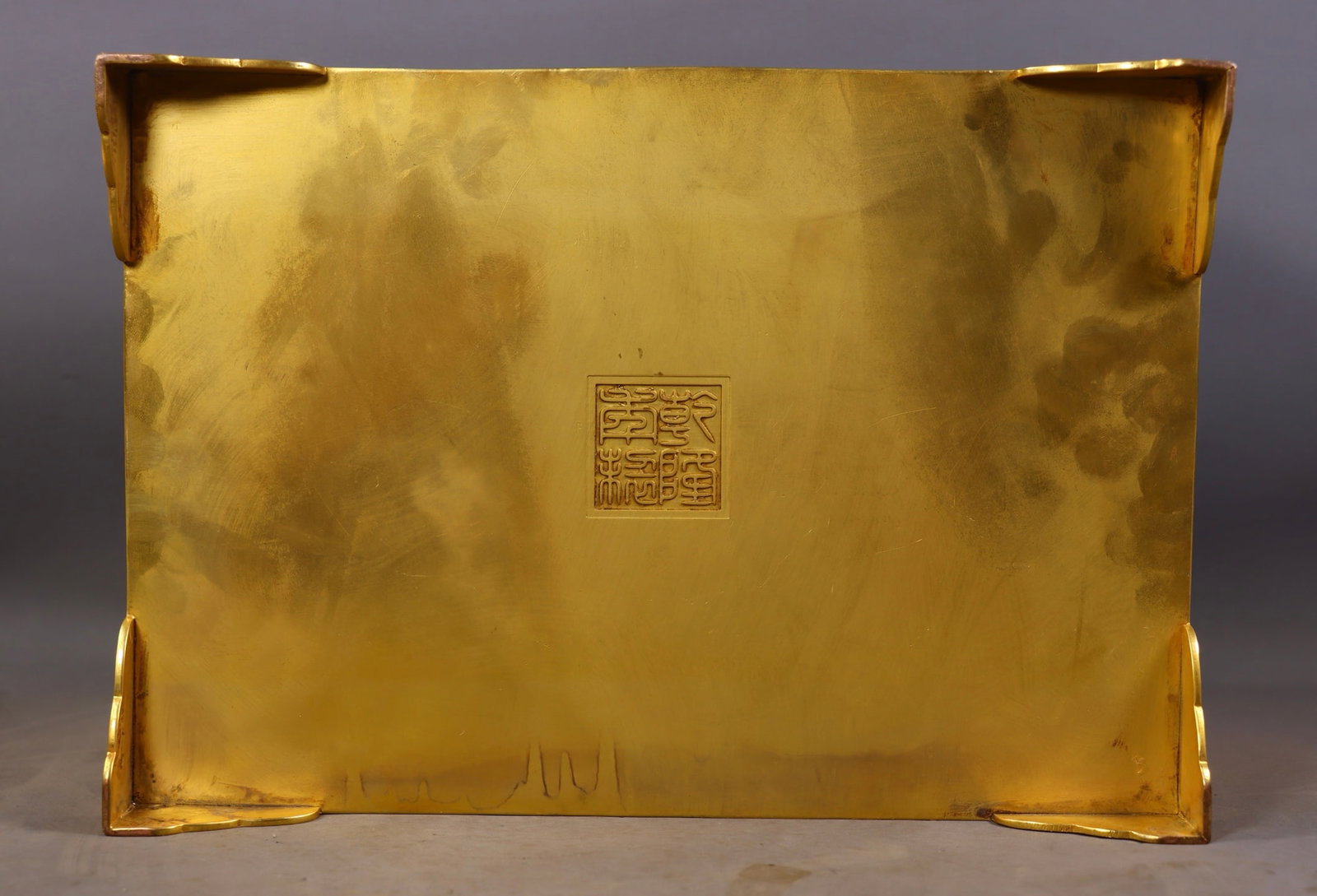 A Rare Gilt Bronze Buddha Statue Pattern Box,With Scriptures - 9