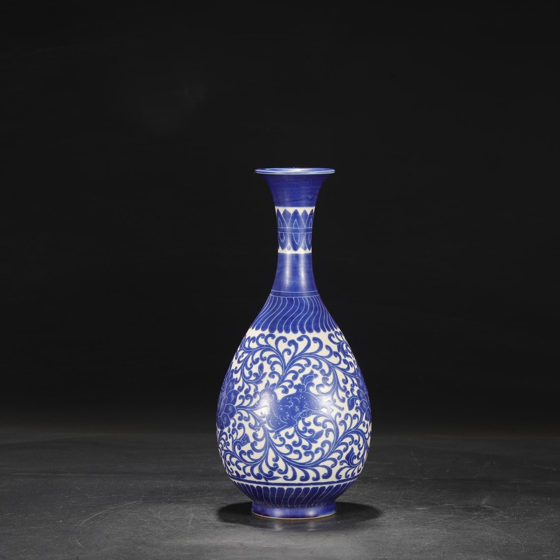 An Exquisite Ding yao Blue Glazed Lotus and Deer Pattern Vase: An Exquisite Ding yao Blue Glazed Lotus and Deer Pattern Vase,Song Dynasty,