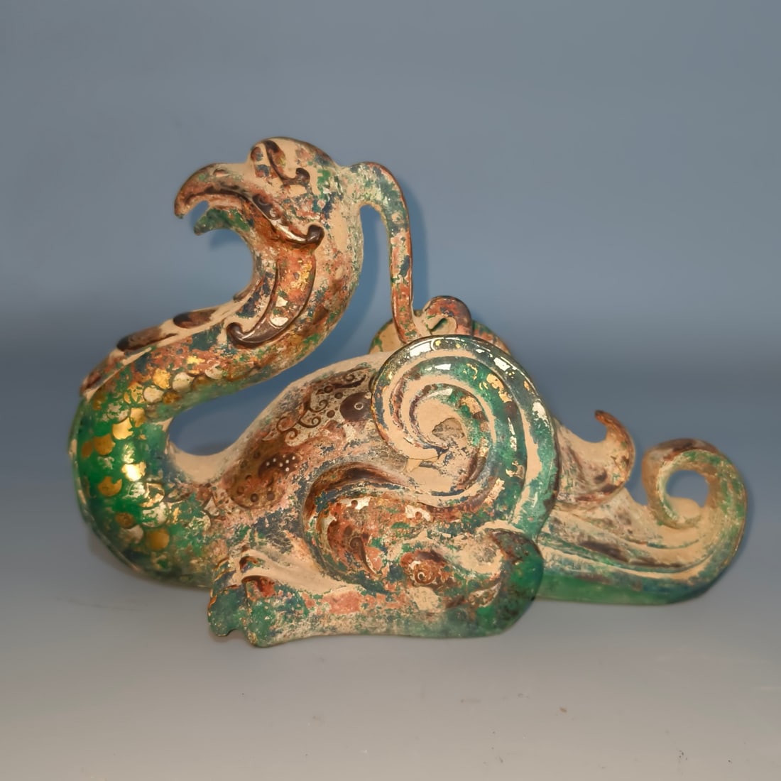 An Exquisite Bronze Inlaid Gold and Silver Phoenix Ornament: An Exquisite Bronze Inlaid Gold and Silver Phoenix Ornament,Qing