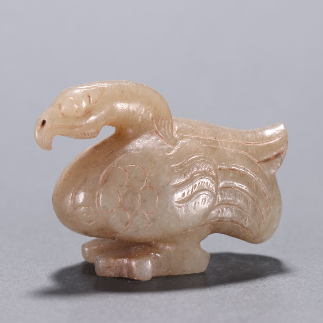 An Exquisite Archaic Jade Bird Ornament - 2