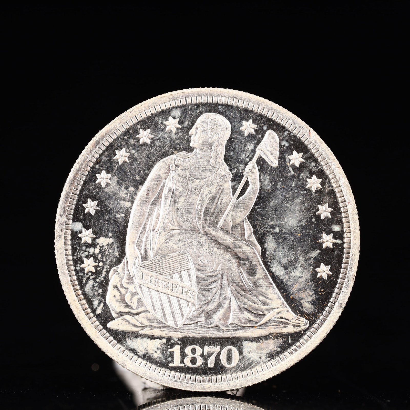 USA One Dollar 1870 Coin: American coin. IN GOD WE TRUST / LIBERTY / 1870 / UNITED STATES OF AMERICA / ONE DOL. Weight:26.9g.