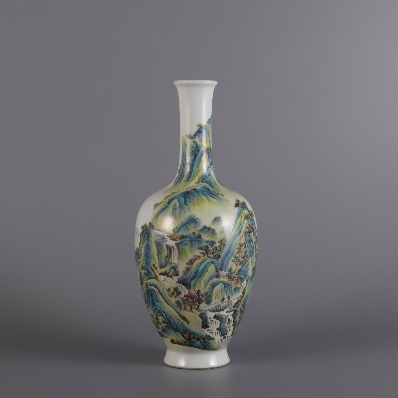 An Exquisite famille rose thousand miles of mountains and rivers reward vase, (1 of 10)