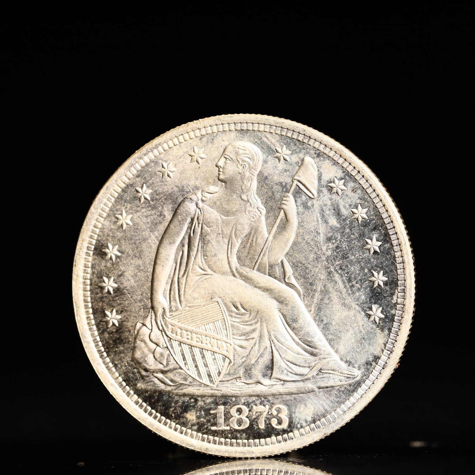 USA One Dollar 1873 Coin: American coin. IN GOD WE TRUST / LIBERTY / 1873 / UNITED STATES OF AMERICA / ONE DOL. Mint Mark: S.Weight:26.9g.