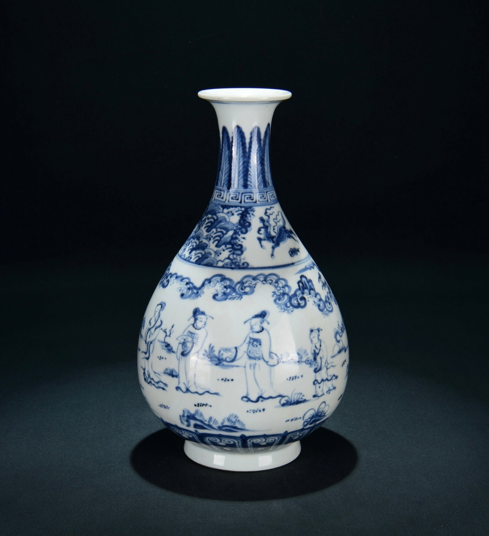 An Exquisite Blue And White Yuhuchun Vase With Visiting Friend With Qin Pattern (1 of 9)