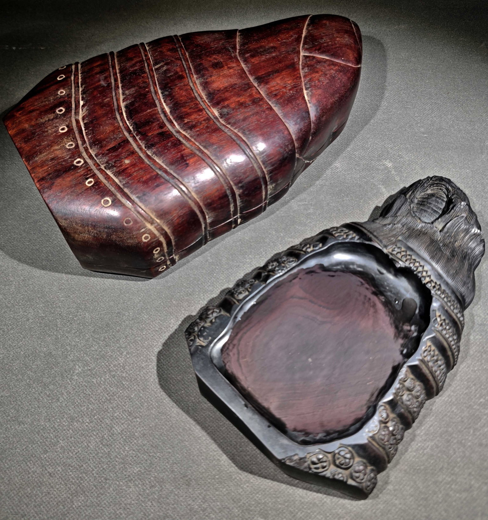 A Fine Duanshi Bamboo?Shoot?Shaped Inkstone: A Fine Duanshi Bamboo‑Shoot‑Shaped Inkstone,China,Qing Dynasty,Mark Of Yang Pengnian,Dimensions:11.8inx6.8inx2.8in,端石竹笋形砚,中国清