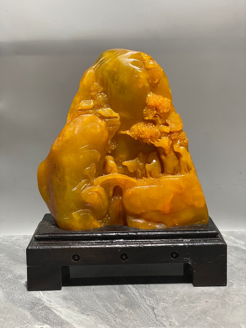 A Fine Tianhuang Stone Mountain?Form Ornament With Landscape And Figures (1 of 8)