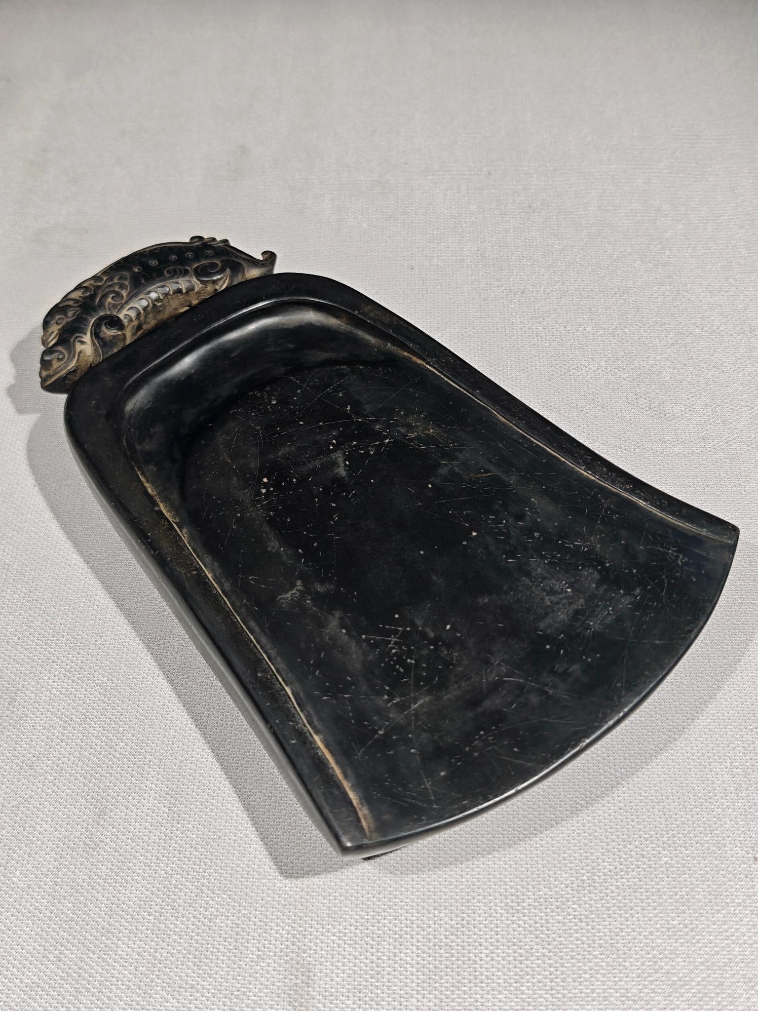 A Fine Duanshi Bell?Shaped Inkstone With Animal Knob (1 of 9)