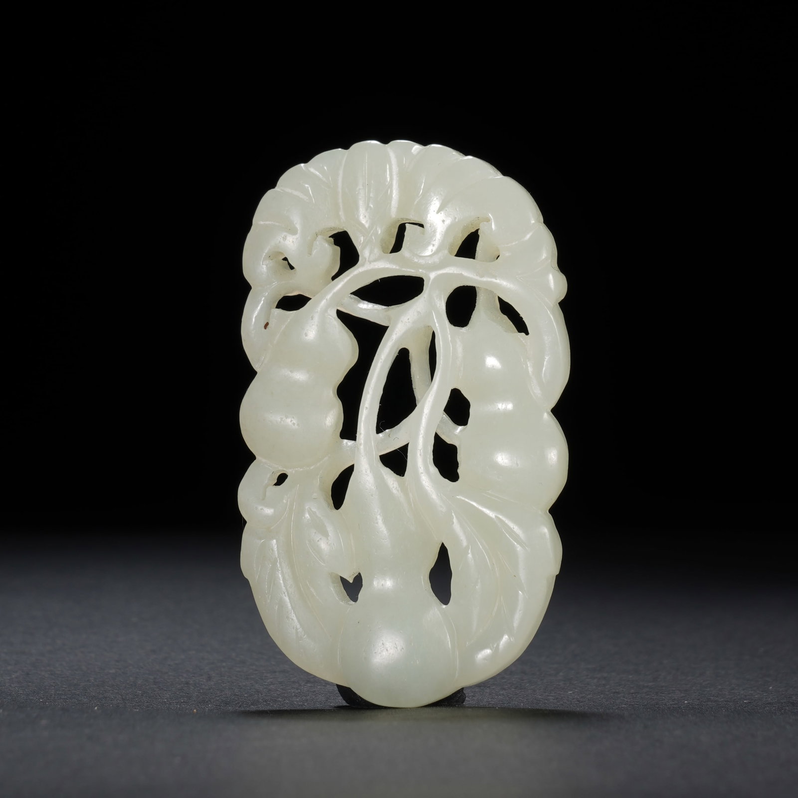 An Exquisite White Jade Openwork Pendant With Gourd Pattern Symbolizing Eternal Fortune And (1 of 6)