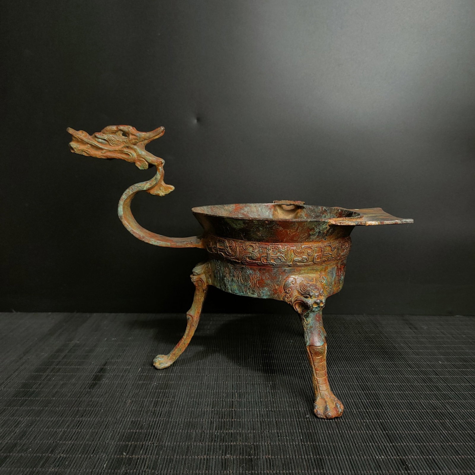 A Fine Bronze Dragon?Head Cup - 3