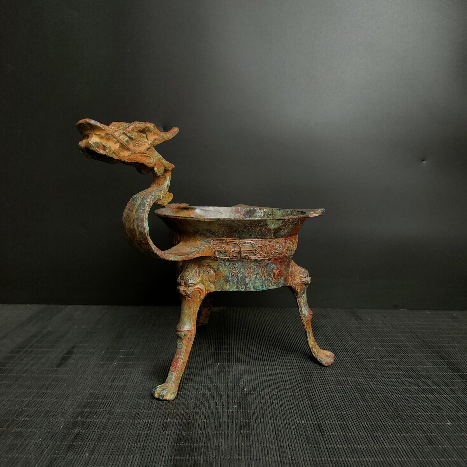 A Fine Bronze Dragon?Head Cup - 4