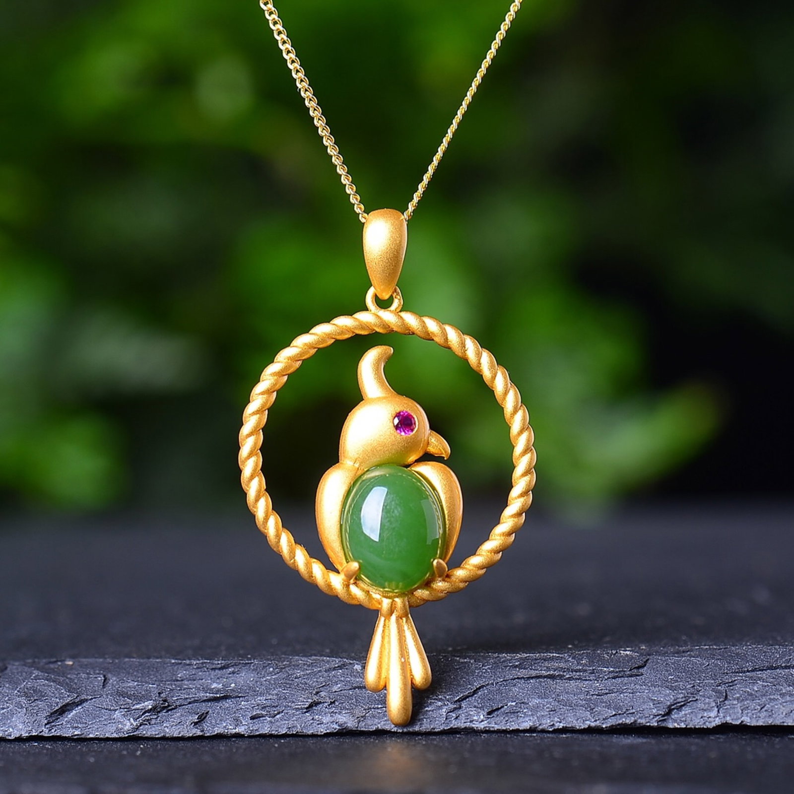 A Set of Fine Sterling Silver-Gold Plated Inlaid Jasper Jewelrys: A Set of Fine Sterling Silver-Gold Plated Inlaid Jasper Jewelrys,Size:(Earrings)5mmx7mm,(Pendant)8mmx10mm,(Ring)6mmx8mm