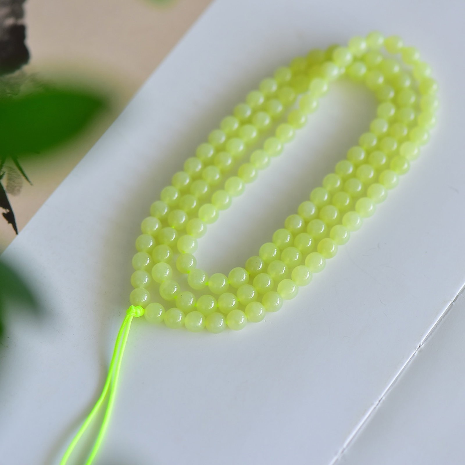 An Exquisite Yellow Jade Bracelets: An Exquisite Yellow Jade Bracelets,Size:5mmm 黄玉手串